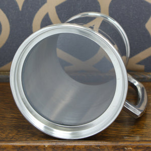 1 Pint* Pewter Beer Mug Tankard With Glass Bottom Base