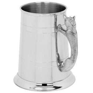 1 Pint* Pewter Beer Mug Tankard With Fox Handle