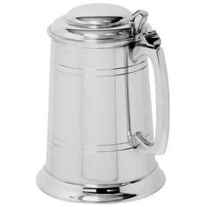 1 Pint* Standard Pewter Beer Mug Stein Tankard with Hinged Lid