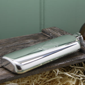 3oz Slimline Pewter Hip Flask with Irish Harp Design