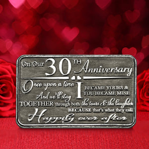 30th Thirtieth Anniversary Sentimental Metal Wallet or Purse Keepsake Card Gift - Cute Gift Set From Husband Wife Boyfriend Girlfriend Partner