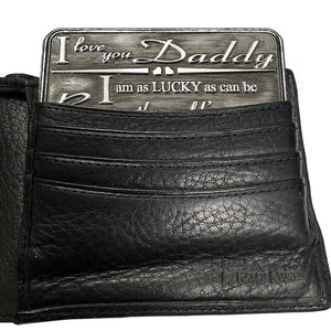 Dad Daddy Sentimental Metal Wallet or Purse Keepsake Card Gift - Cute Gift Set From Daughter Son For Men