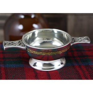 2,5 Zoll Messing Celtic Band Zinn Quaich Schüssel
