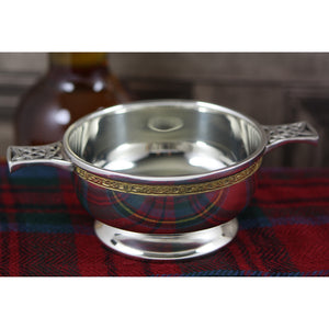 3.5 Inch Brass Celtic Band Pewter Quaich Bowl
