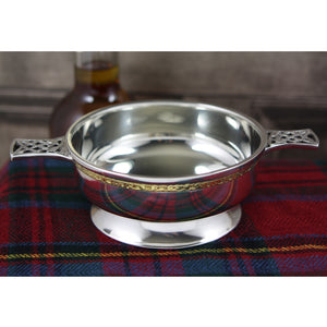 4.5 Inch Brass Celtic Band Pewter Quaich Bowl