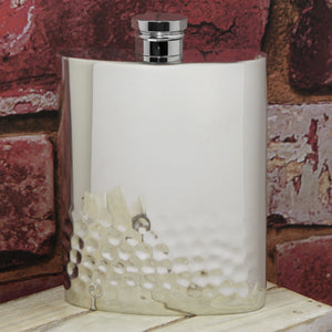 Flasque de poche 6oz en étain, design semi-martelé