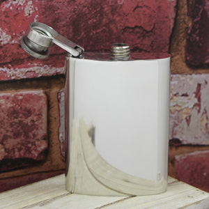 4oz Zinn Flachmann mit Scharnier unverlierbar oben