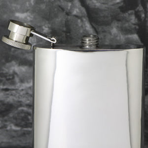 6oz Plain Pewter Hip Flask with Hinged Captive Top