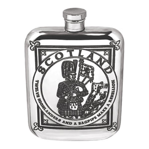 Flasque de poche 6oz Highland Piper en étain