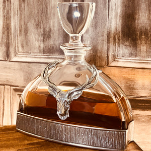 Majestic Whisky, Wine & Spirit Stag Crystal & Pewter Whisky Decanter