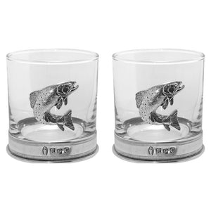 Ensemble de 2 gobelets à whisky en étain de 11 oz pour la pêche à la truite