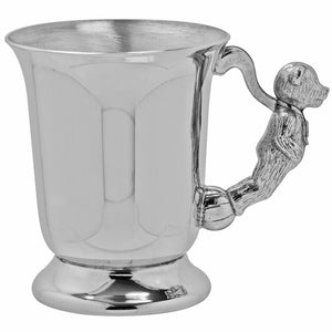 Tasse de baptême pour enfants en étain avec poignée ourson