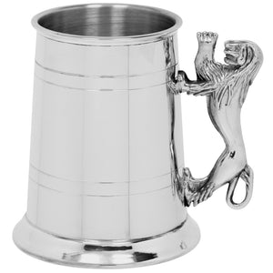 1 Pint* Pewter Beer Mug Tankard With Scottish Rampant Lion Handle