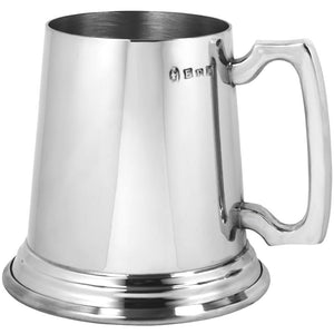 1 Pint* Heavy Style Pewter Beer Mug Tankard with Classic Handle