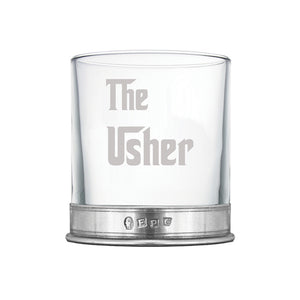 11oz The Usher Whisky Wedding Pewter Band Tumbler