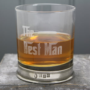 11oz The Best Man Whisky Wedding Pewter Band Tumbler