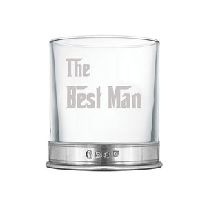 11oz The Best Man Whisky Wedding Pewter Band Tumbler