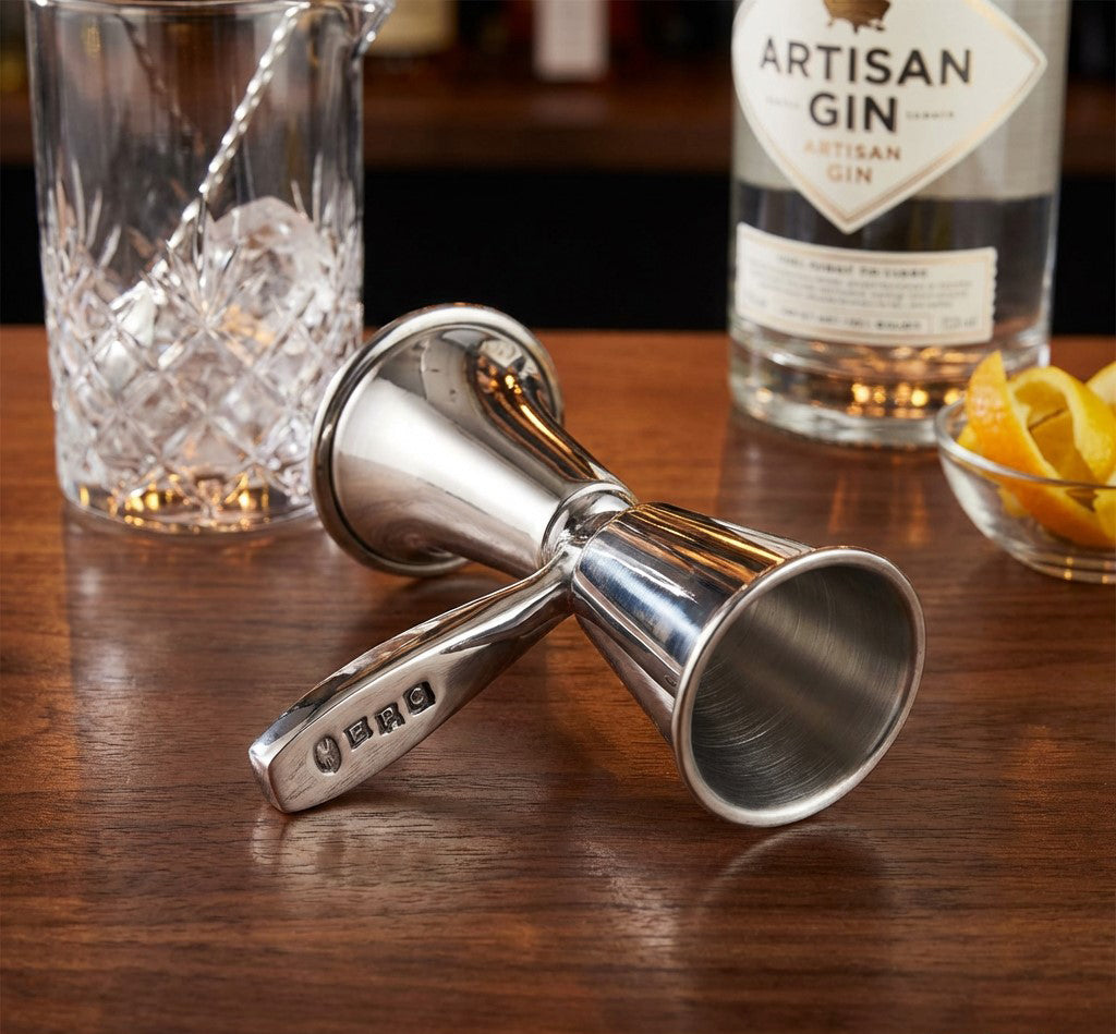 Double Shot Spirit  Pewter Bar Measure With Handle