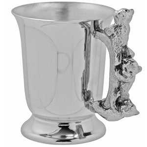 Teddy Bears Playing Pewter Christening Childs Cup
