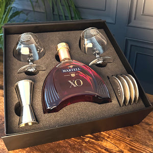 Luxury Brandy Gift Set Includes Bottle, 2 Personalised Brandy Glasses, 4 Pewter Coasters & Pewter Spirit Measure
