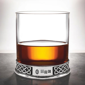 Personalised 11oz Celtic Pewter Whisky Glass Tumbler Set of 2