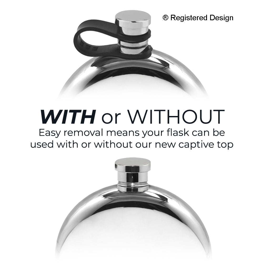 Flasque de poche ronde de 6 oz en étain avec motif celtique complexe