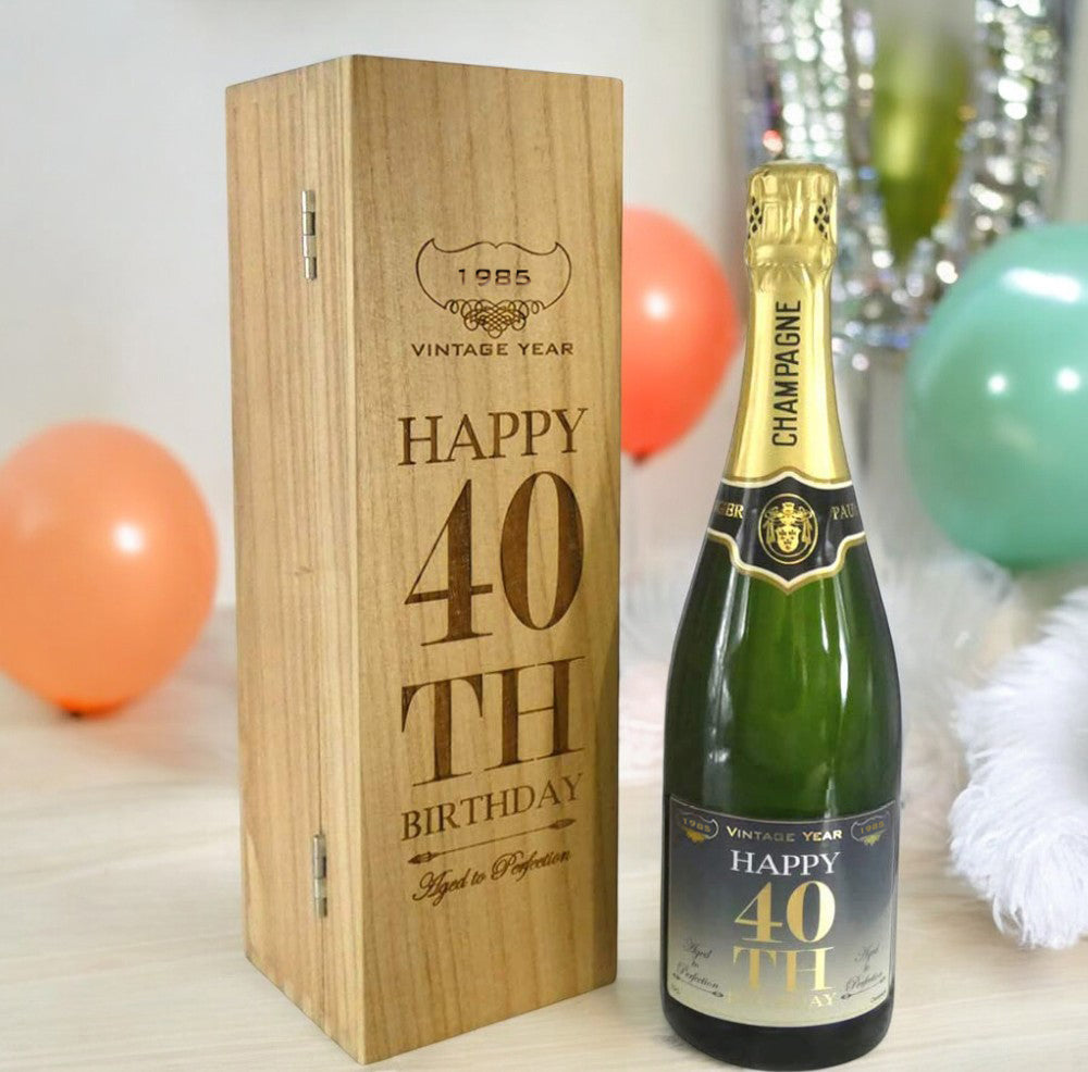 40th Birthday Gift For Him or Her Personalised 75cl Bottle of Champagn UK englishpewter