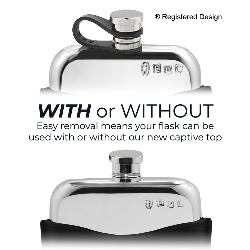 Flasque de poche ronde de 6 oz en étain avec motif celtique complexe