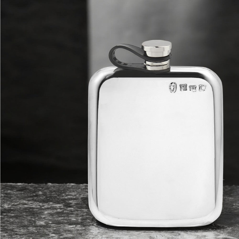 Flasque de poche 6oz en étain uni