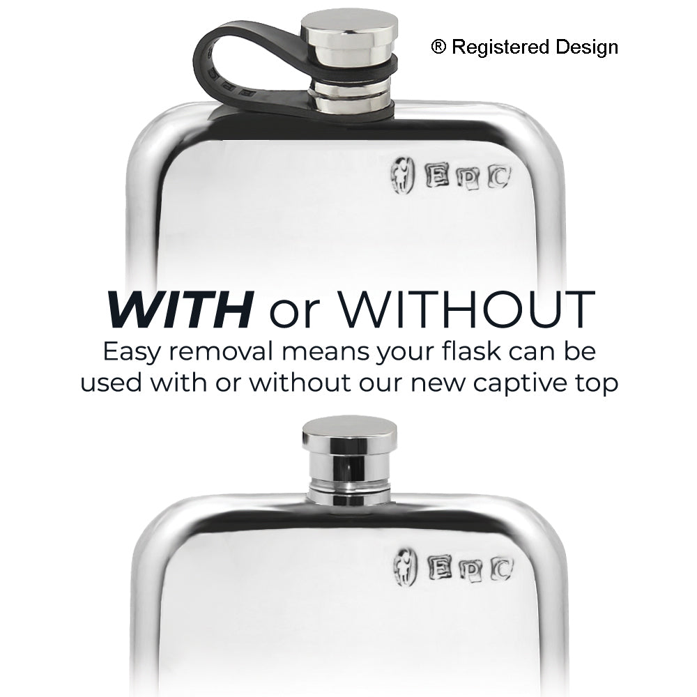 Flasque de poche 6oz en étain uni