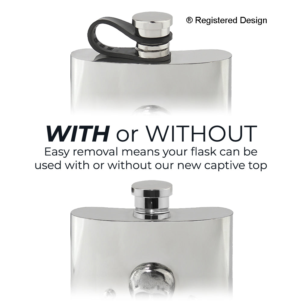 Fiaschetta d'anca in peltro da 4 once