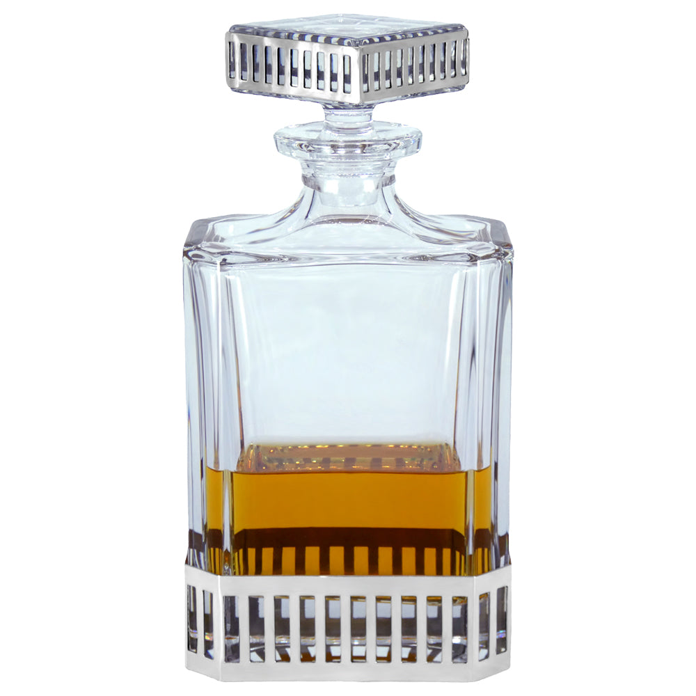 Monaco 650ml Whisky, Wine &amp; Spirits Whisky Or Wine Decanter Gift Set Includes 2x 11oz Monaco Pewter Tumblers