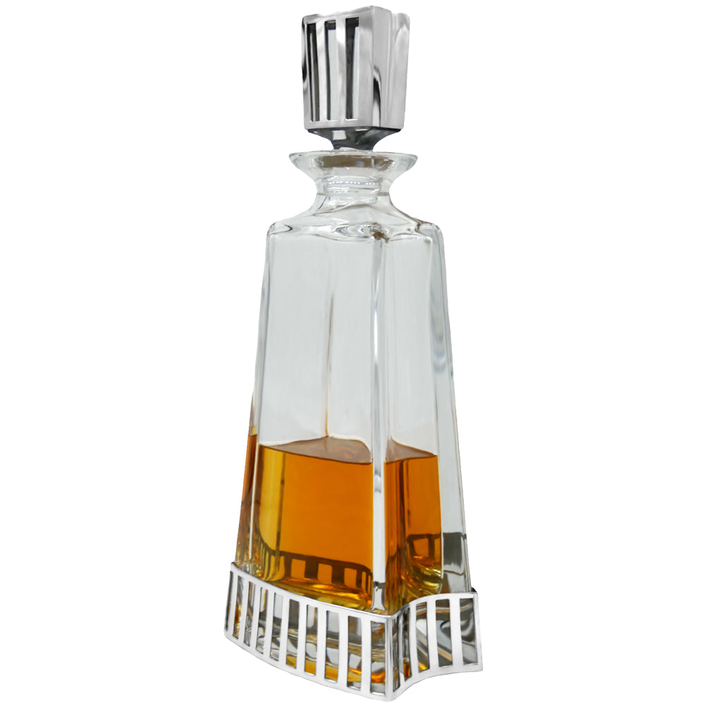 Monaco 650ml Whisky, Wine &amp; Spirits Decanter Gift Set Includes 4x 11oz Monaco Pewter Tumblers