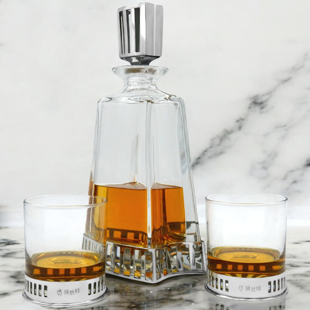 600ml Whisky, Wine &amp; Spirit MONACO TALL PEWTER DECANTER