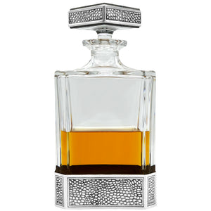 Manhattan 650ml Whisky, Wine & Spirits Decanter Gift Set Includes 4x 11oz Pewter Manhattan Tumblers