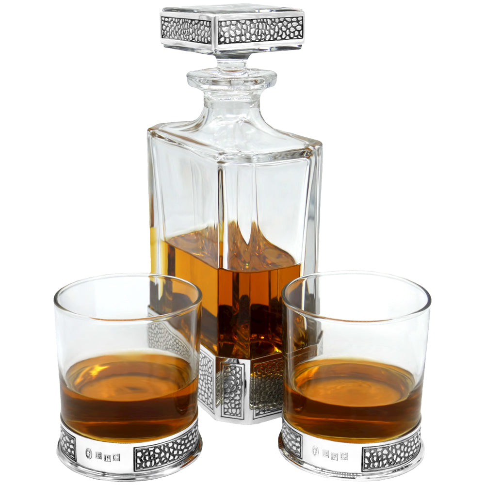 Manhattan 650ml Whisky, Wine &amp; Spirits Decanter Gift Set Includes 2x 11oz Manhattan Tumblers