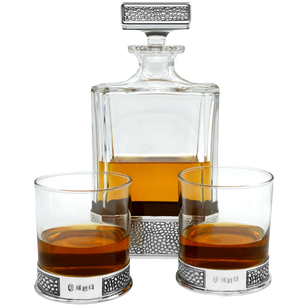 Manhattan 650ml Whisky, Wine &amp; Spirits Decanter Gift Set Includes 2x 11oz Manhattan Tumblers