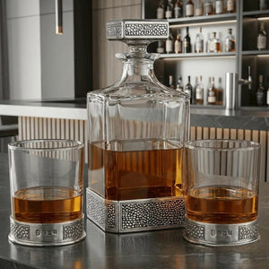 650ml Whisky, Wine & Spirit MANHATTAN RECTANGULAR PEWTER DECANTER