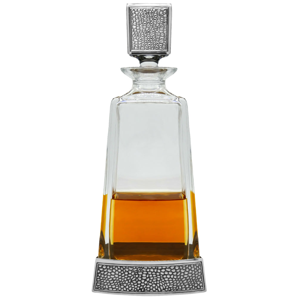 Manhattan 650ml Whisky, Wine &amp; Spirits Decanter Gift Set Includes 4x 11oz Manhattan Pewter Tumblers