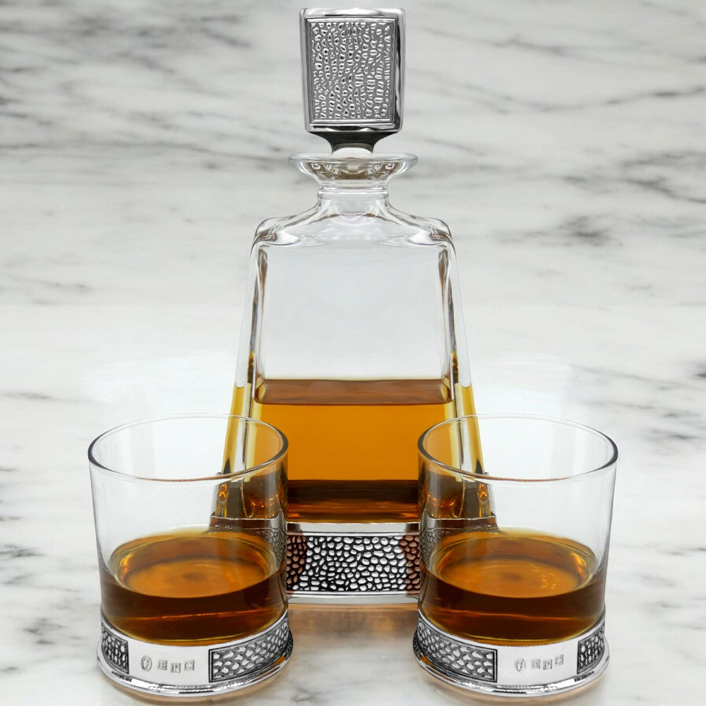 600ml Whisky, Wine &amp; Spirit MANHATTAN MEDIUM PEWTER DECANTER