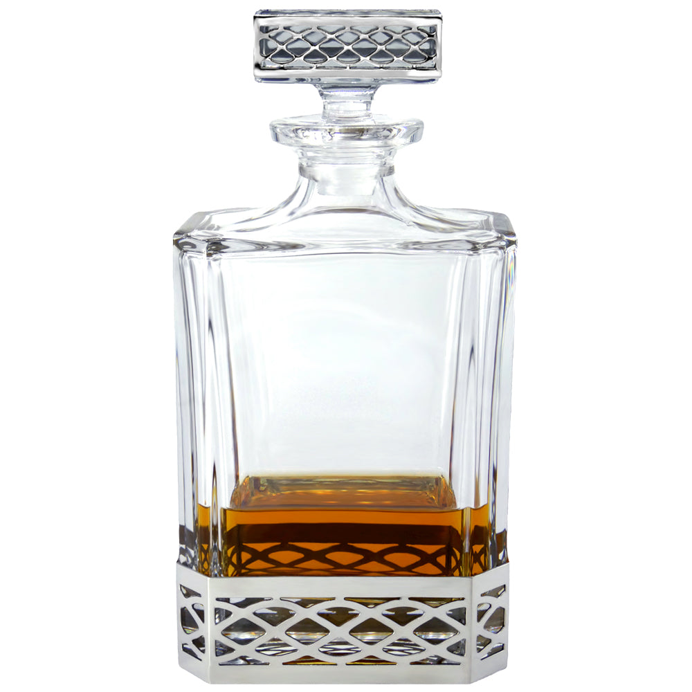 Uisge Beatha 650ml Whisky, Wine &amp; Spirits Decanter Gift Set Includes 4x 11oz Uisge Beatha Pewter Tumblers