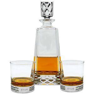 Uisge Beatha 650ml Whisky, Wine & Spirits Decanter Gift Set Includes 2x 11oz Uisge Beatha Pewter Tumblers
