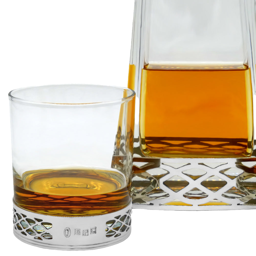 Uisge Beatha 600ml Whisky, Wine &amp; Spirits Decanter Gift Set Includes 2x 11oz Uisge Beatha Pewter Tumblers
