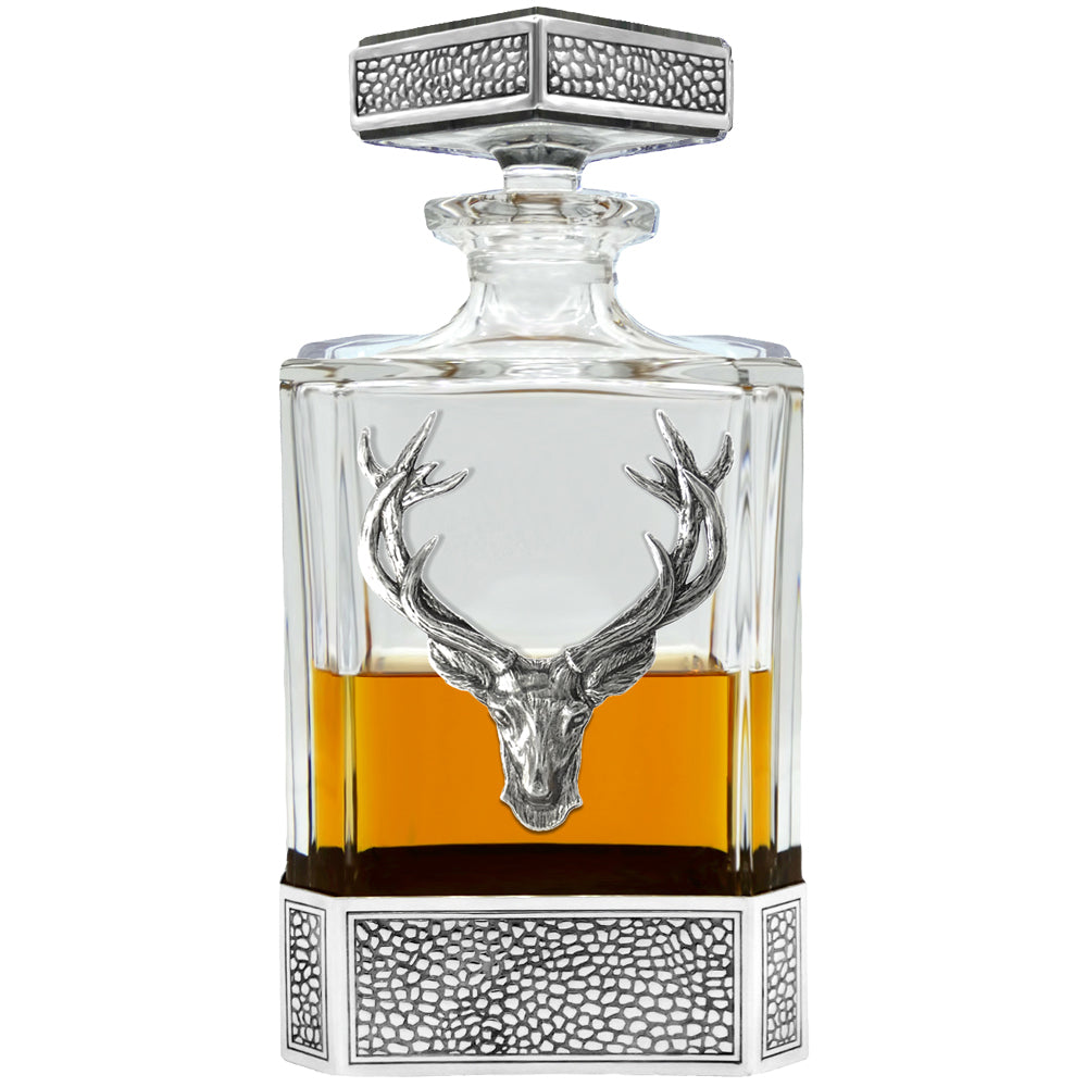 Regal 650ml Whisky, Wine &amp; Spirits Stag Decanter Gift Set Includes 2x 11oz Regal Pewter Tumblers