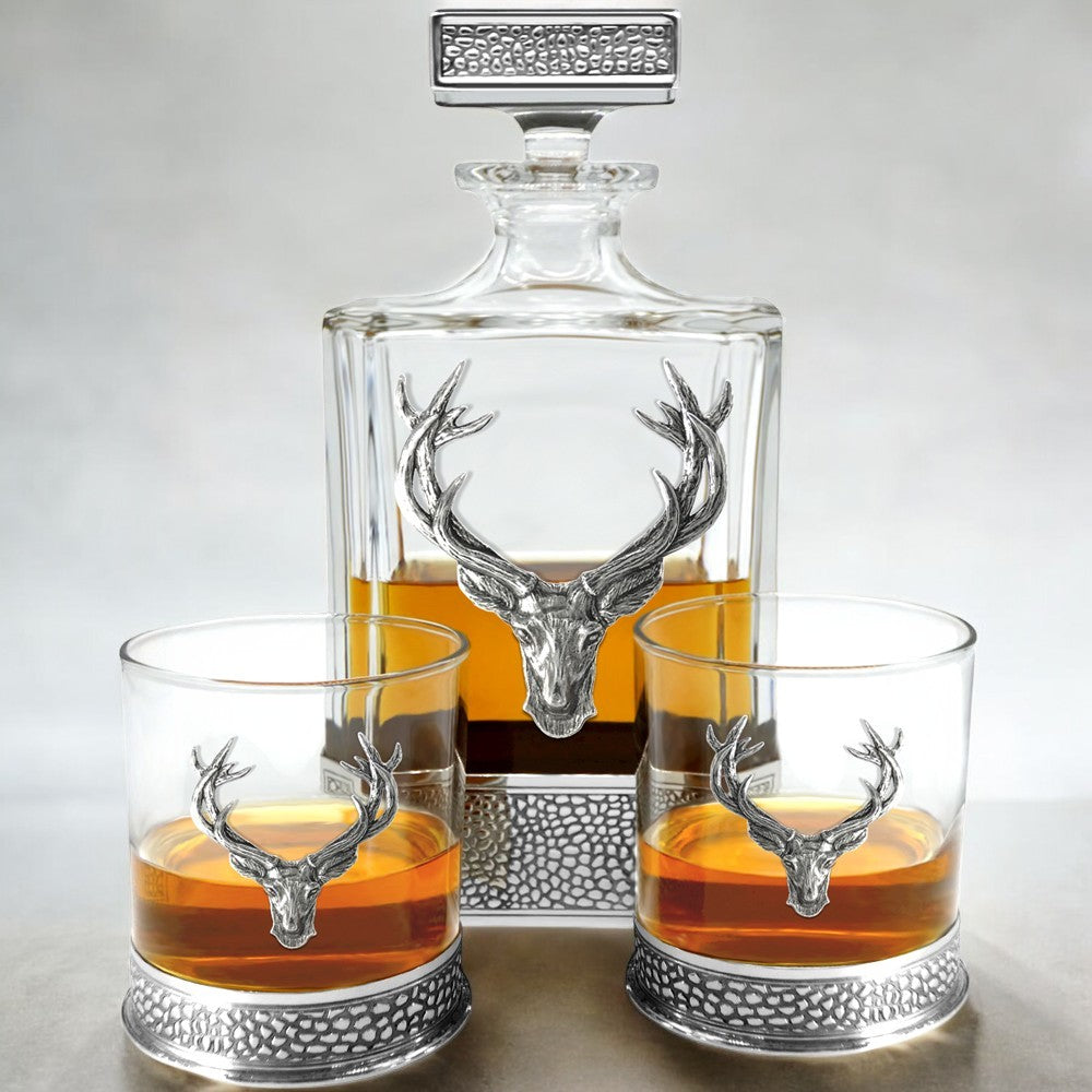 650ml Whisky, Wine &amp; Spirit REGAL STAG RECTANGULAR PEWTER DECANTER