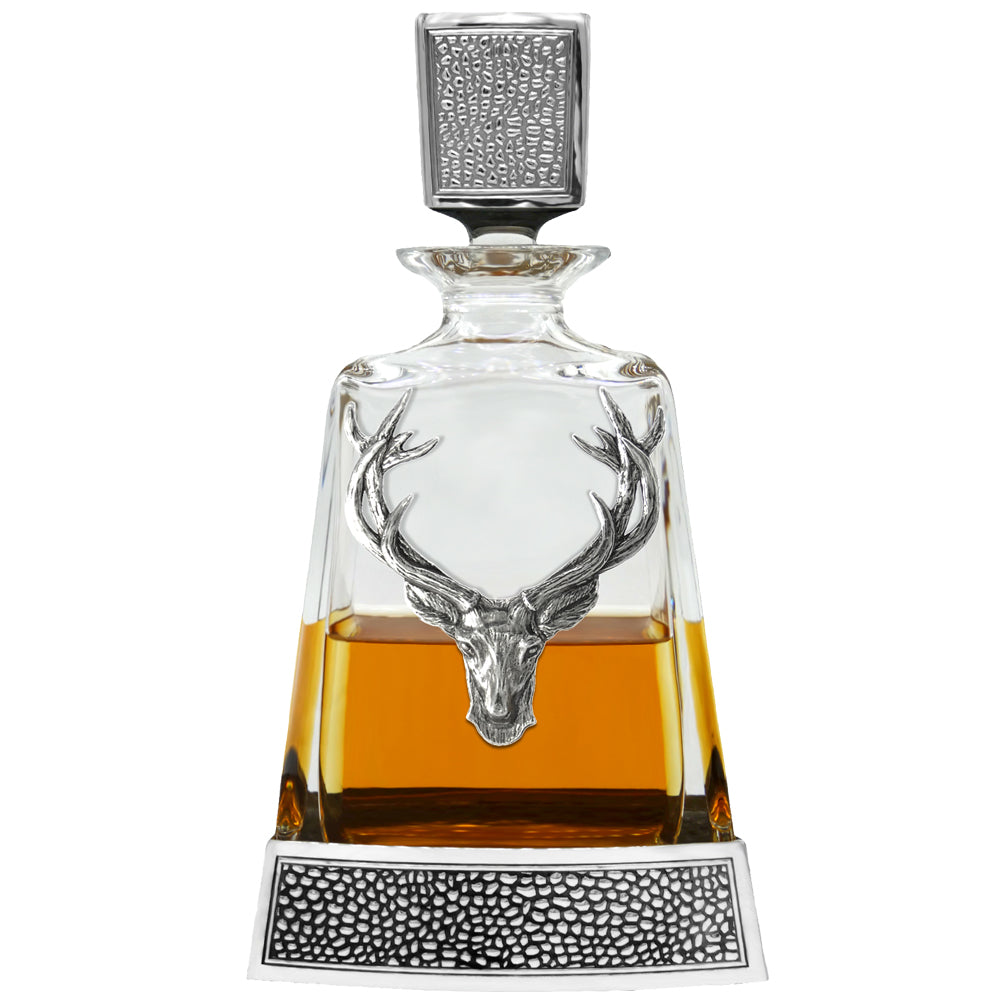 Regal 600ml Whisky, Wine &amp; Spirits Stag Decanter Gift Set Includes 4x 11oz Regal Stag Pewter Tumblers