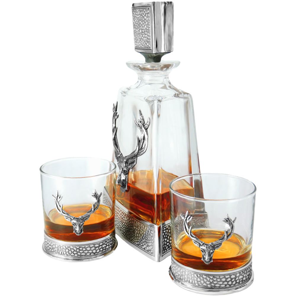 Regal 600ml Whisky, Wine &amp; Spirits Stag Decanter Gift Set Includes 2x 11oz Regal Stag Tumblers