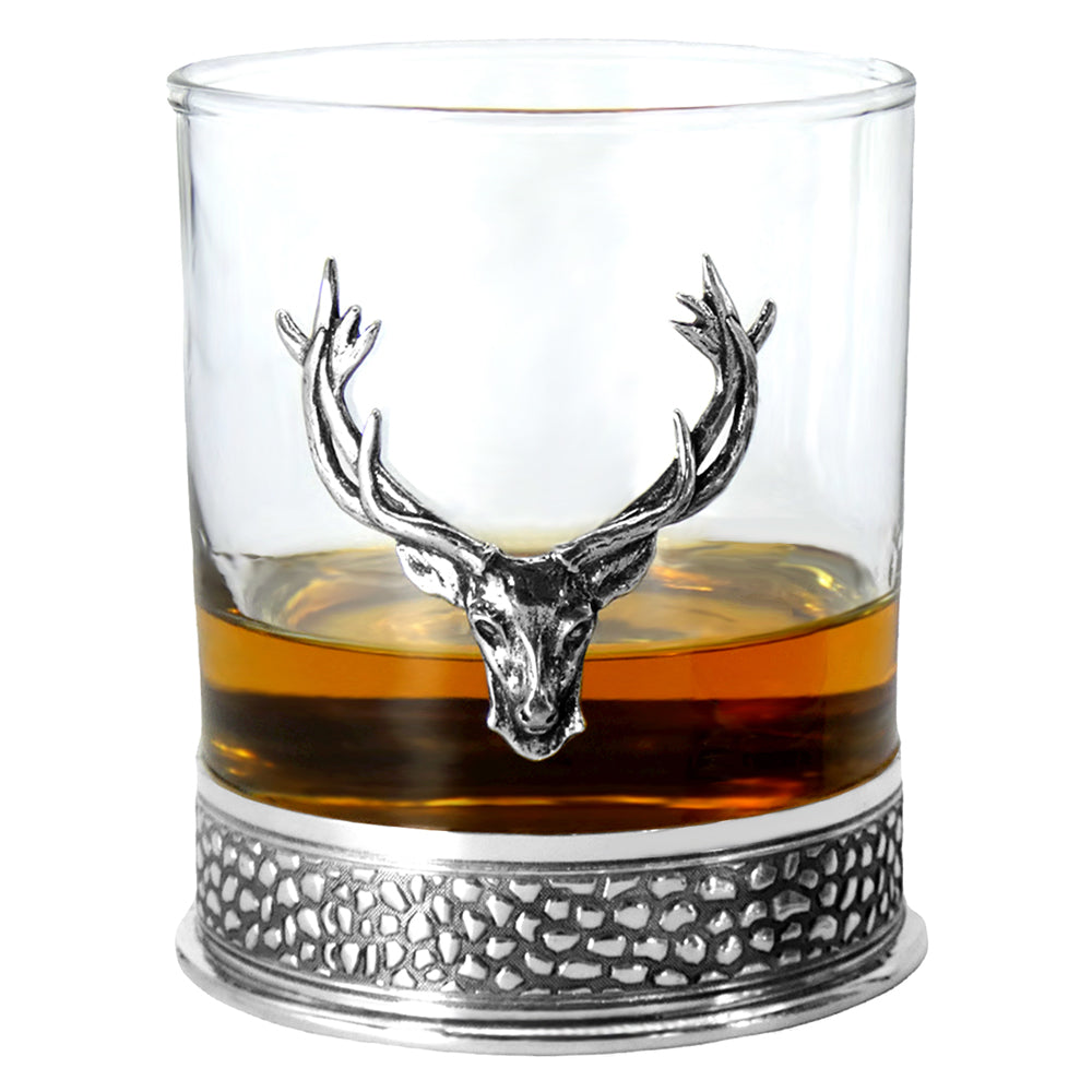 Regal 600ml Whisky, Wine &amp; Spirits Stag Decanter Gift Set Includes 4x 11oz Regal Stag Pewter Tumblers