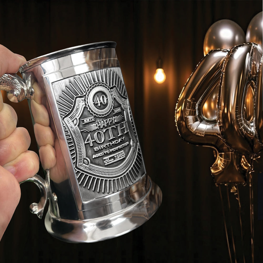 Chope de bière en étain 1 pinte pour le meilleur homme d'un mariage - Tankard
