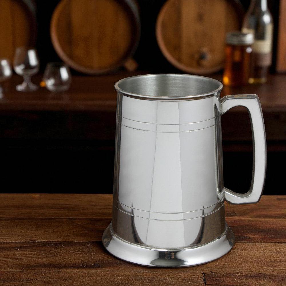 1 Pint* Pewter Beer Mug Tankard With Classic Handle